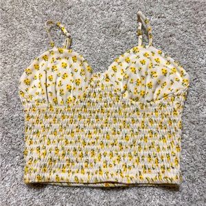 Forever 21 sunflower cropped tank top